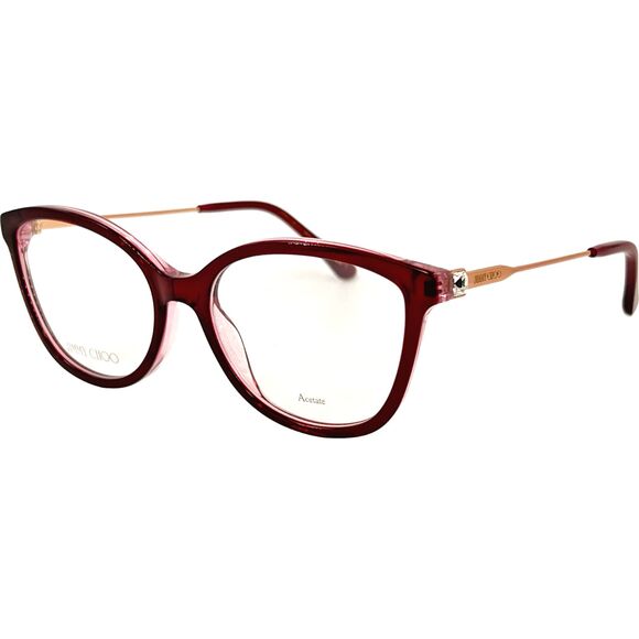 Jimmy Choo JC373 Womens Eyeglass Frame LDL Burgundy Pink - Picture 1 of 7